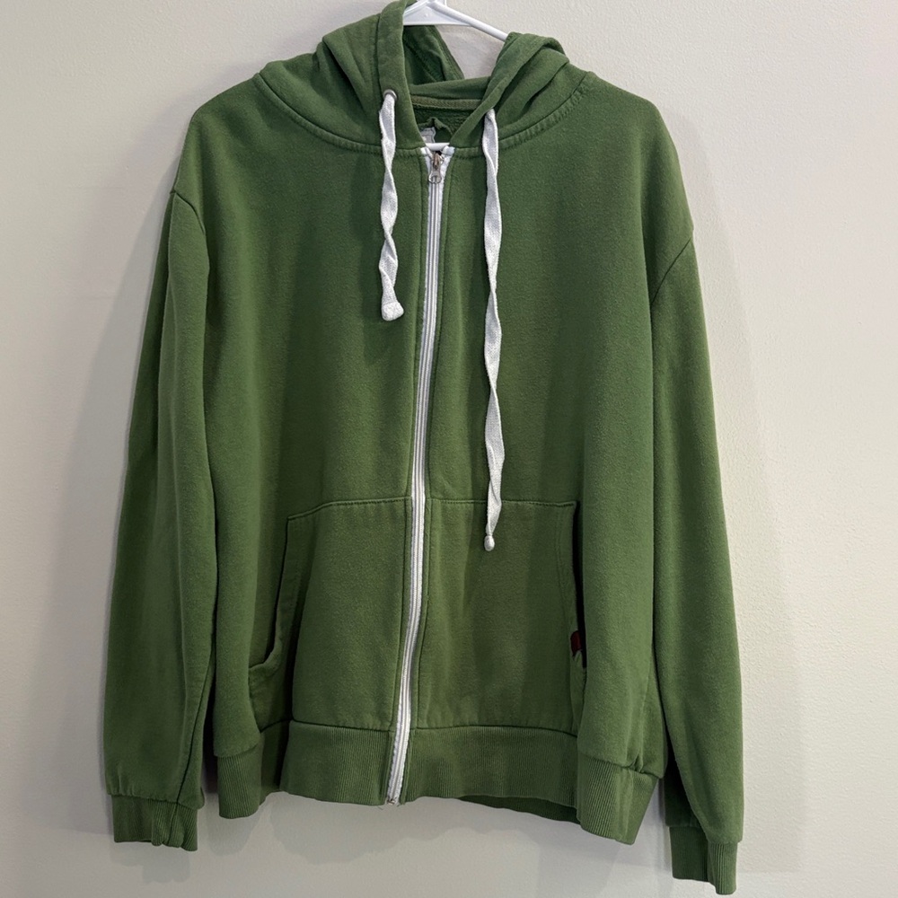 Doublju Green Zip-Up Hoodie